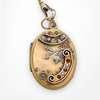 Antique Oval Locket Necklace with Garnet Chain