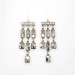 Hematite Glass Chandelier Earrings