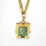 Antique Double-Sided Locket and Watch Chains Necklace