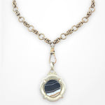 Antique Banded Black Agate Charm Necklace
