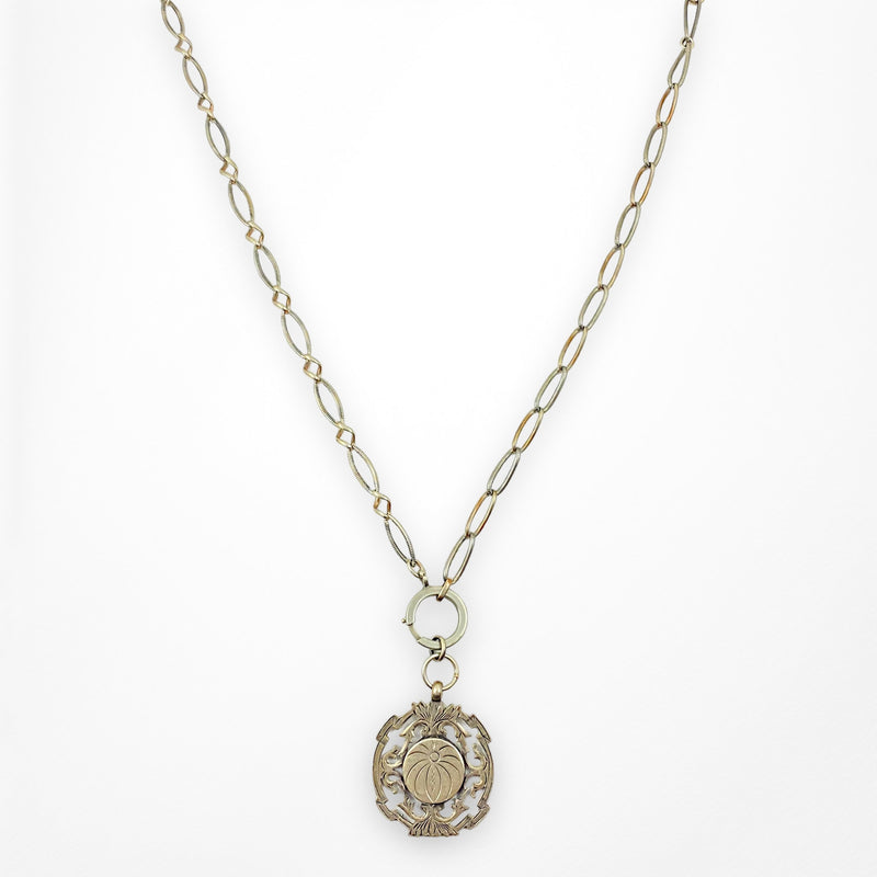 Antique English Pushball Medallion Necklace