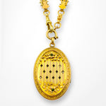 Large Antique Oval Locket with Paste Stones